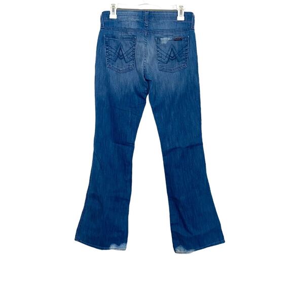 7FAMK Bootcut Jeans SZ 26P Lexie Low Rise Bleached Denim Distressed - Picture 6 of 9